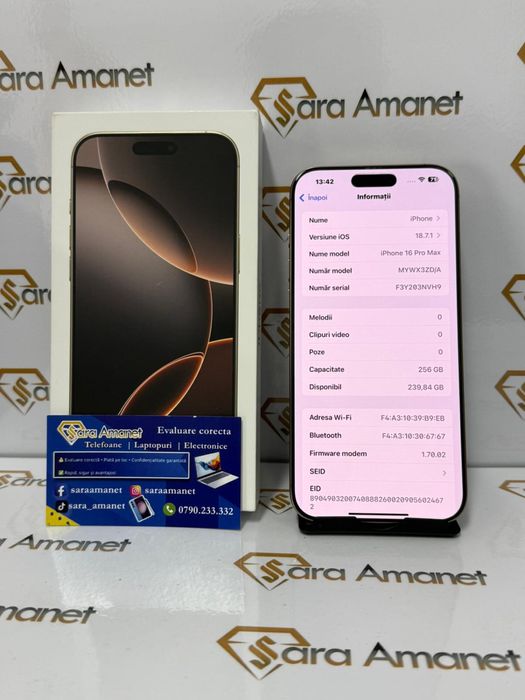 Iphone 16 Pro Max 256Gb ( baterie 100% ) Sara Amanet