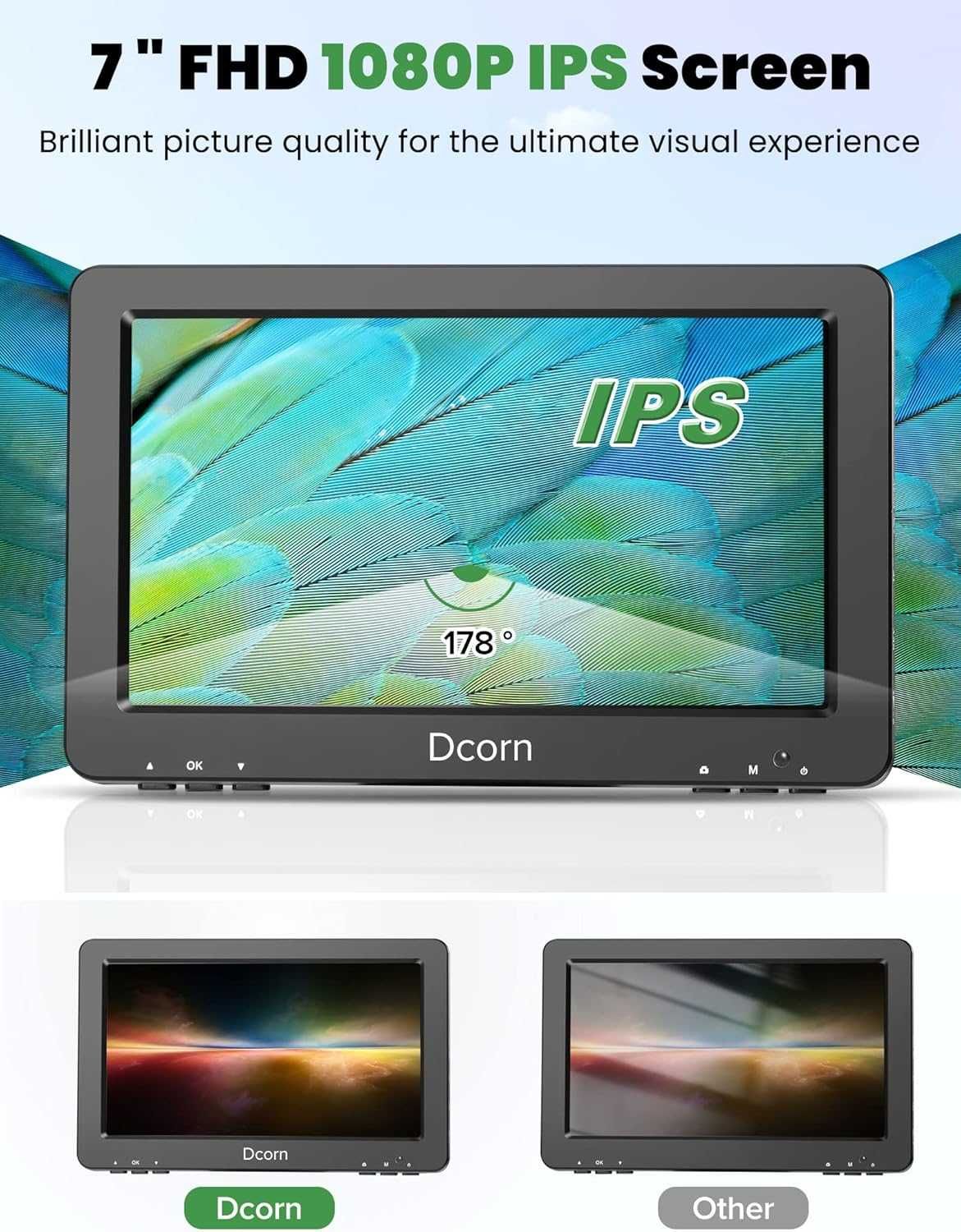 Dcorn HDMI цифров микроскоп 7" 1500X, 16MP 1080P, IPS TF карта 32GB...