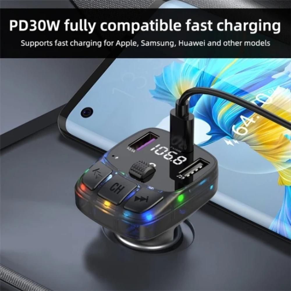 Fm трансмитер bluetooth 5.3  handsfree с pd15w адаптер за супер ...