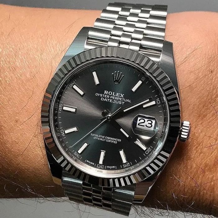rolex datejust gray dial 41,mm