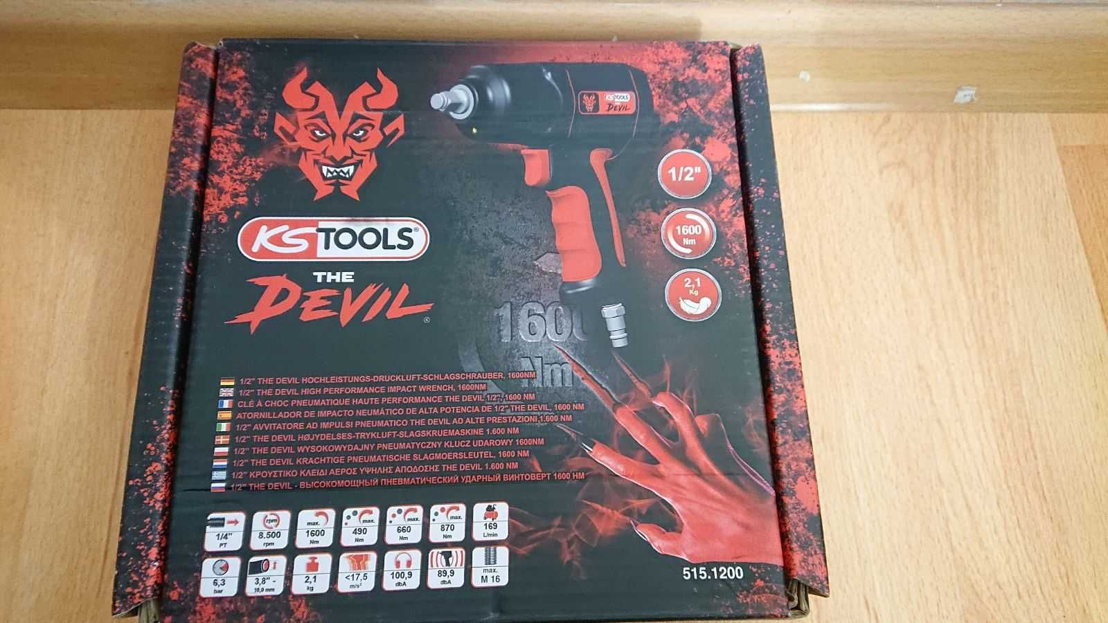 Гайковерт 515.1200 KS Tools пневматичен ударен 1/2" THE DEVIL, 1600Nm