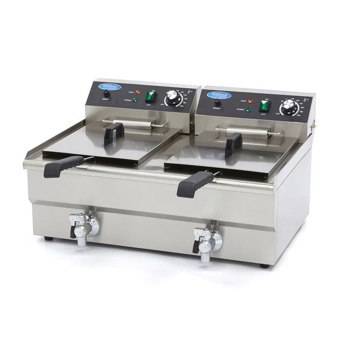 Friteuză - 2 x 16 L - 2 Coșuri