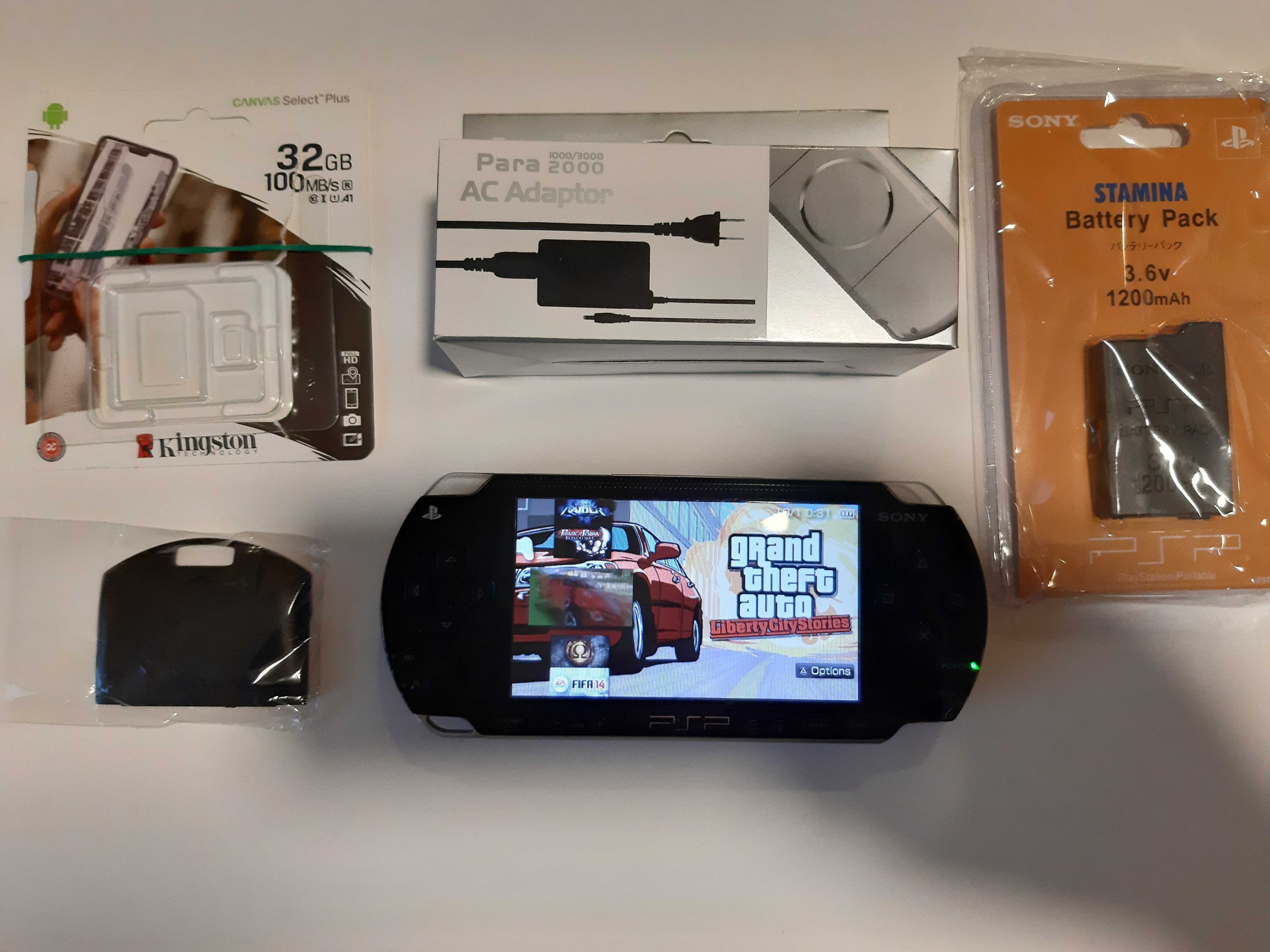 Хакната ПСП PSP Конзола PSP 32 гб мемори карта и 100 игри