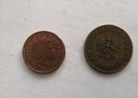 Продам монету 1 пенни 2007 года и 5 злотый 1984 года.