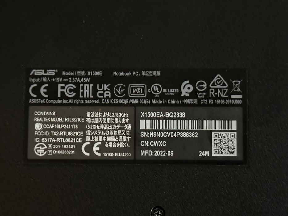 Laptop Asus Vivobook 15” i5 16gb 1.5TB