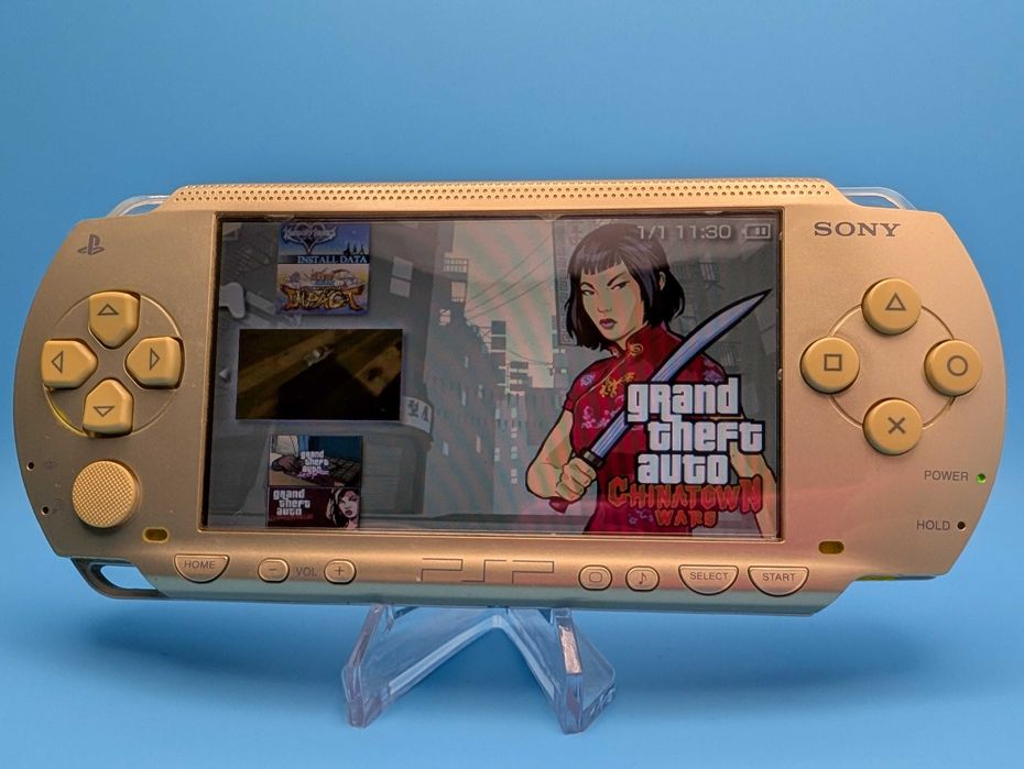 Sony PSP 1000 (Champagne Gold, 64гб, прошивка, 50 игр, новый АКБ)