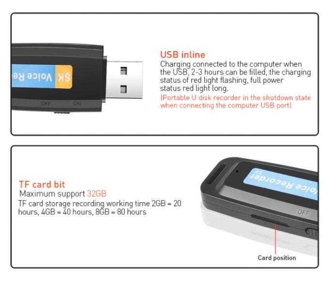 USB Аудио Рекордер Диктофон Без Собствена Памет Карта Аудио Запис