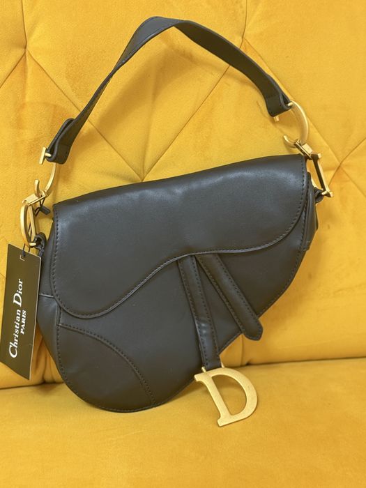 Geantă de designer din piele, model tip Saddle, nouă