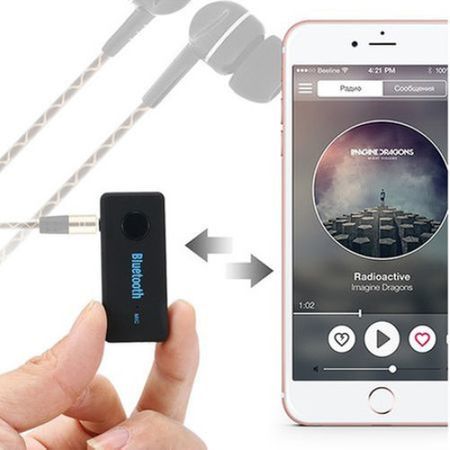 Блутут ресивер и високоговорител за автомобил, Wireless,  3.5mm, Черен