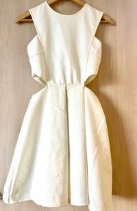 Дамска къса бяла рокля