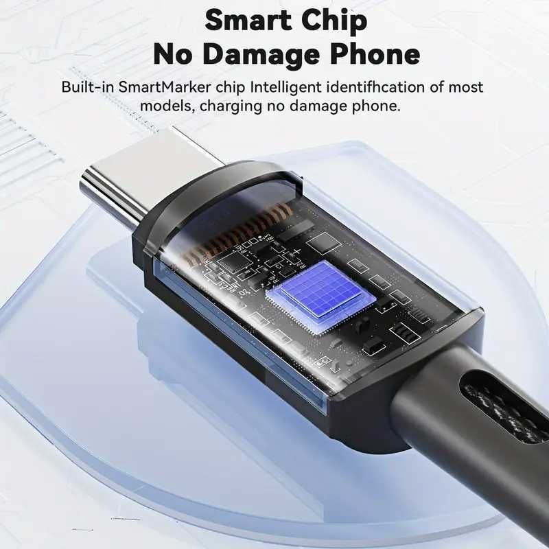 USB Type-C/USB-120W Кабел за бързо зареждане и синхронизация на данни!