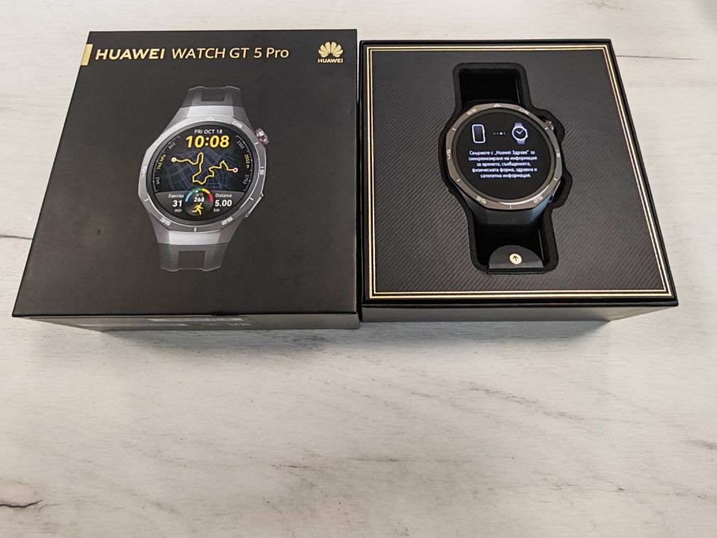 Като нов Huawei Watch GT 5 Pro Titanium Case Гаранция