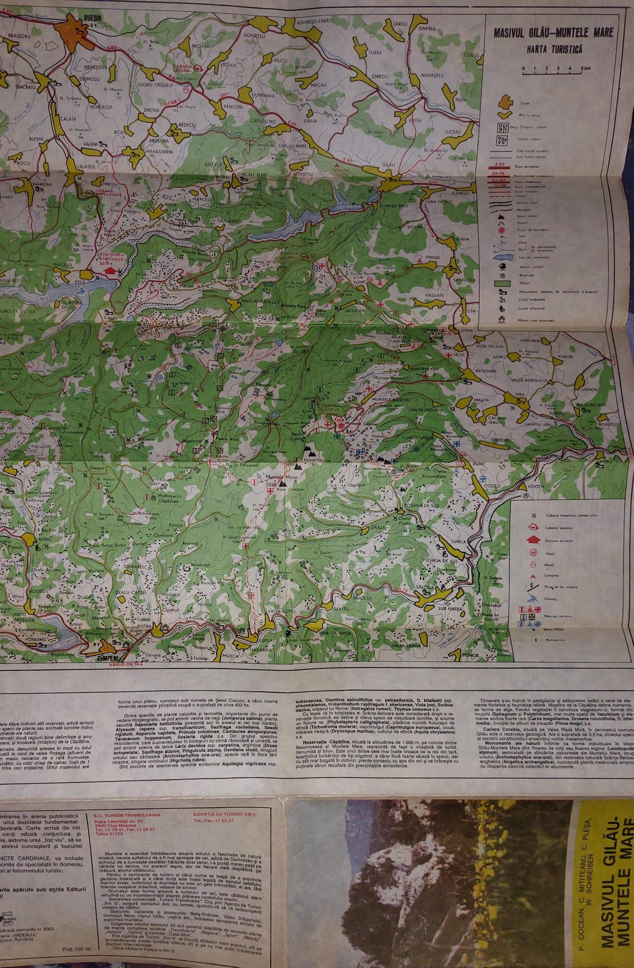 Harta masivului Gilau-Muntele Mare