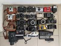 Lot aparate foto pe film defecte Olympus mju Minolta Canon Pentax Yas
