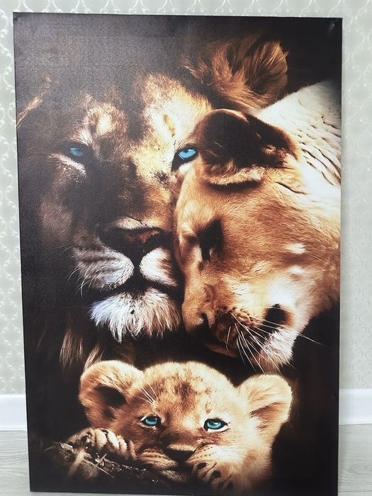 Картина львы 90/60