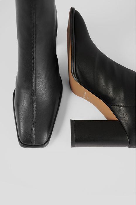 Дълги черни кожени чизми 38ми номер