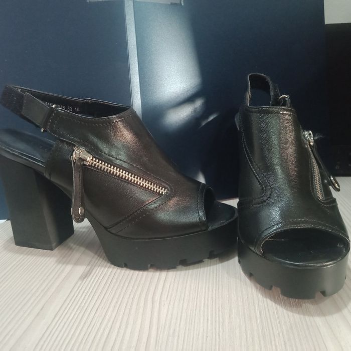 Обувь женская на платформе, каблук, черные