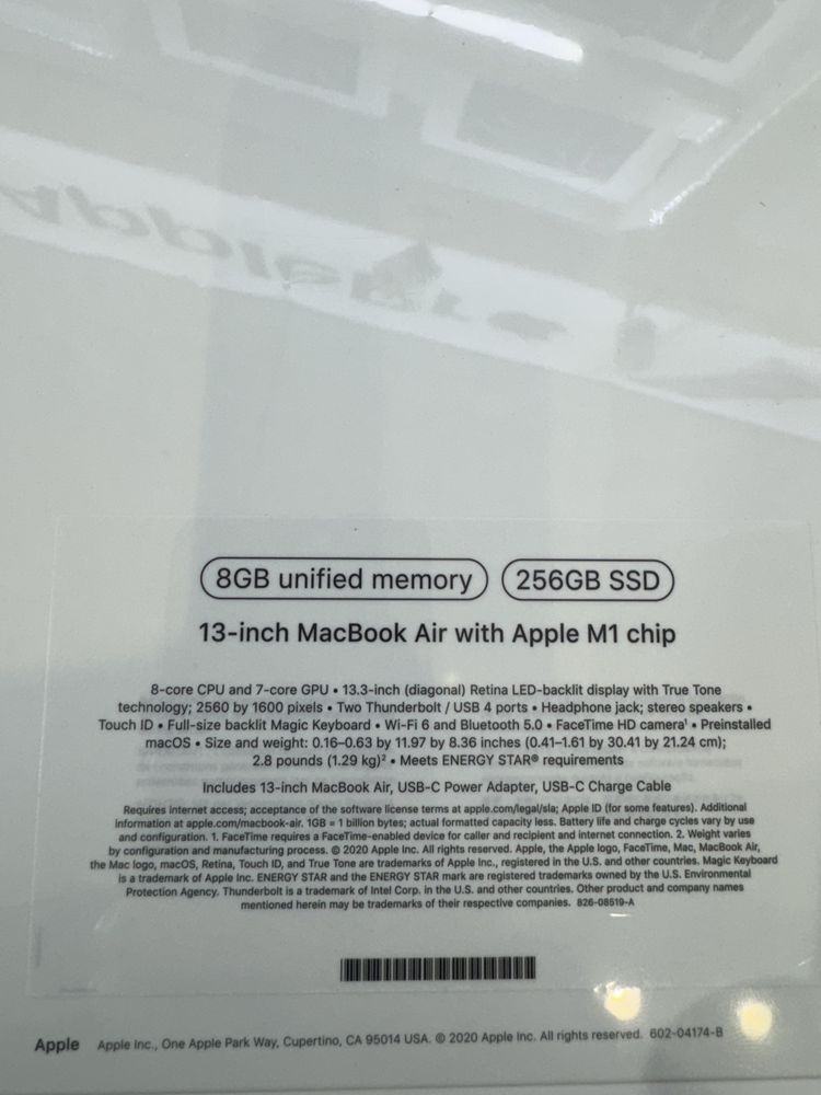 Macbook air 13inch m1 8/256gb