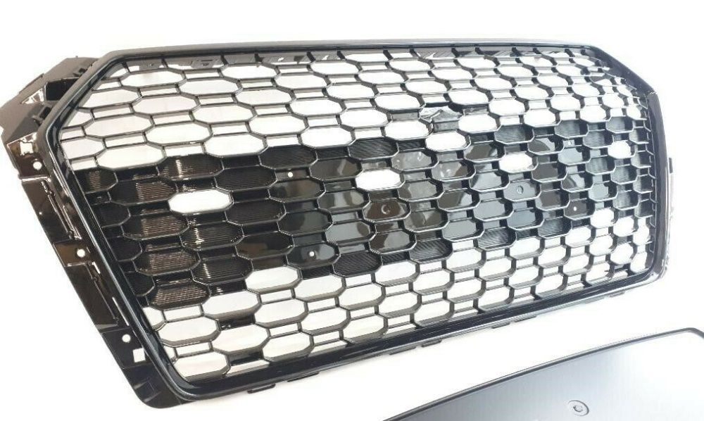 Grila fagure AUDI A4 S4 B9 2015-2019 RS STYLE negru lucios