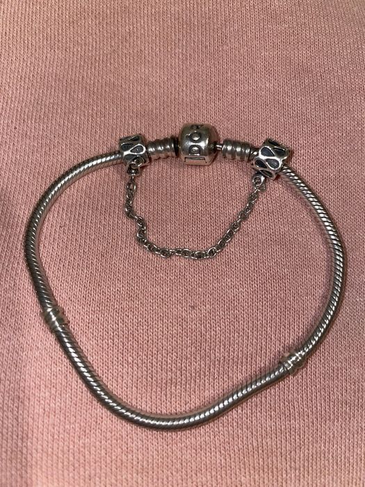 Bratara Pandora originala cu lant de siguranta