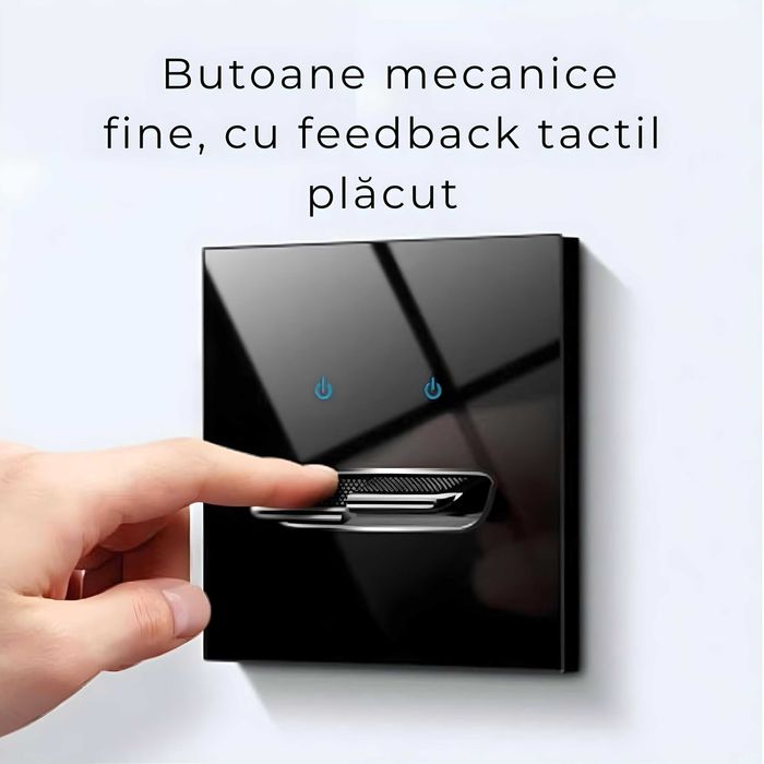 Intrerupatoare cap scara, design modern, functie de revenire,alb/negru