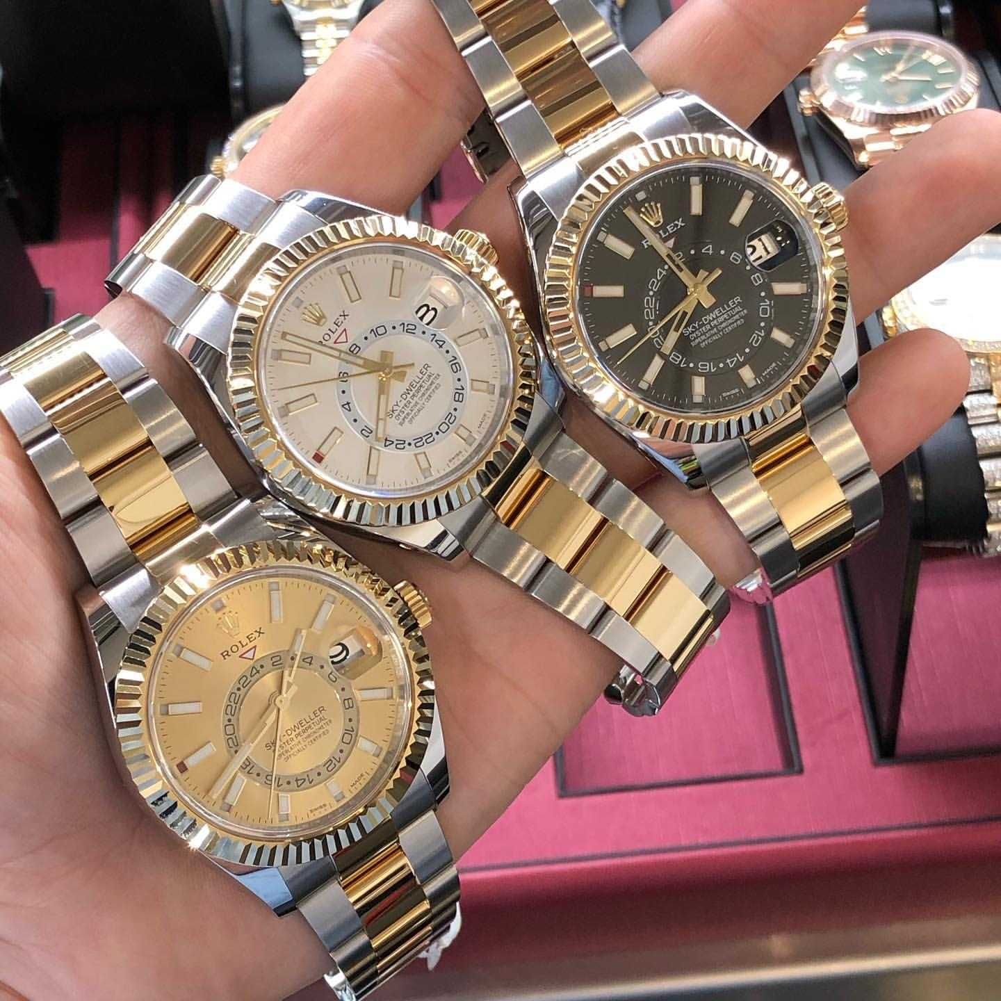 Часовници Rolex Sky-Dweller - сребро злато