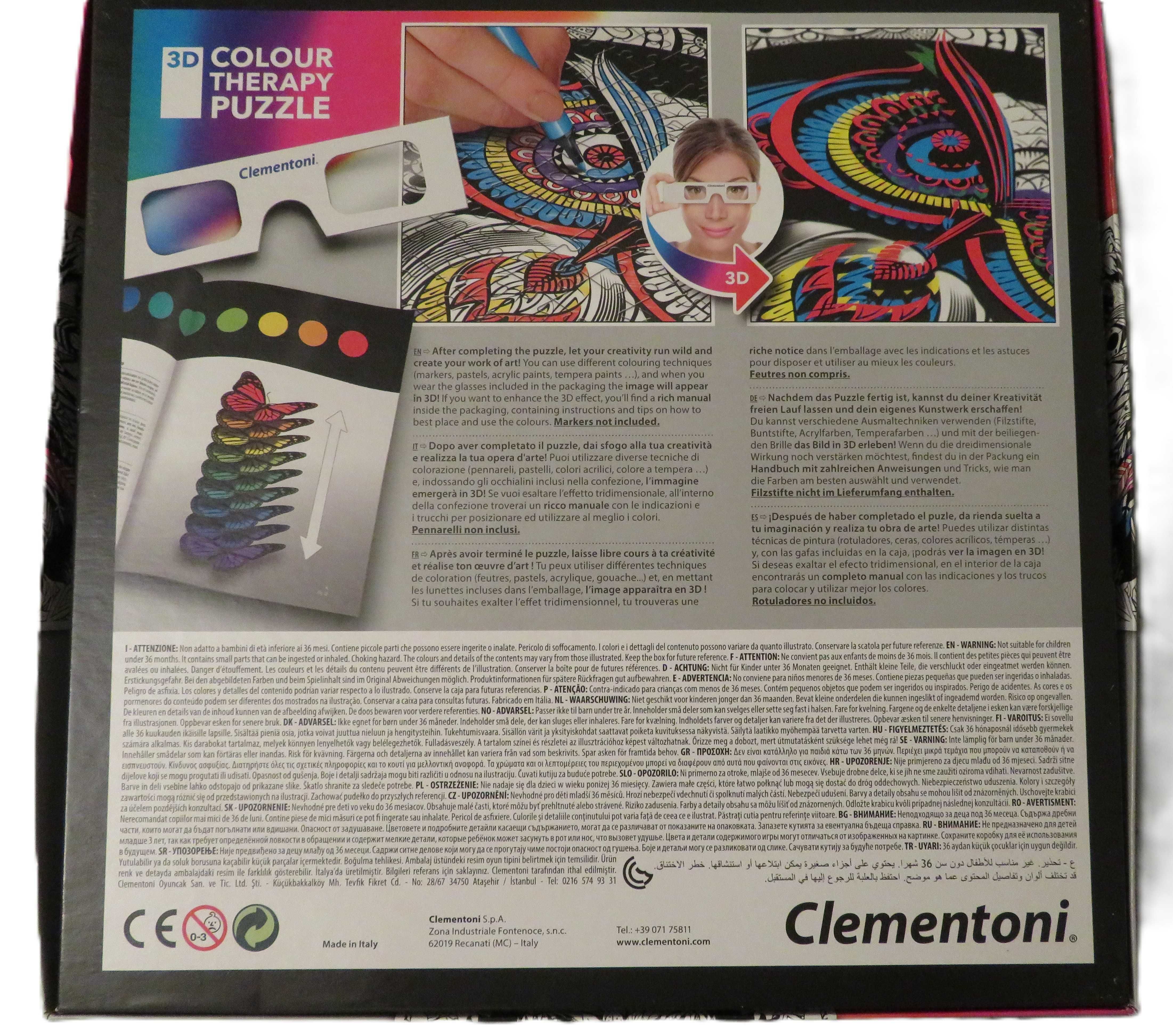 Пъзел на Clementoni за оцветяване с 3D очила Лъв