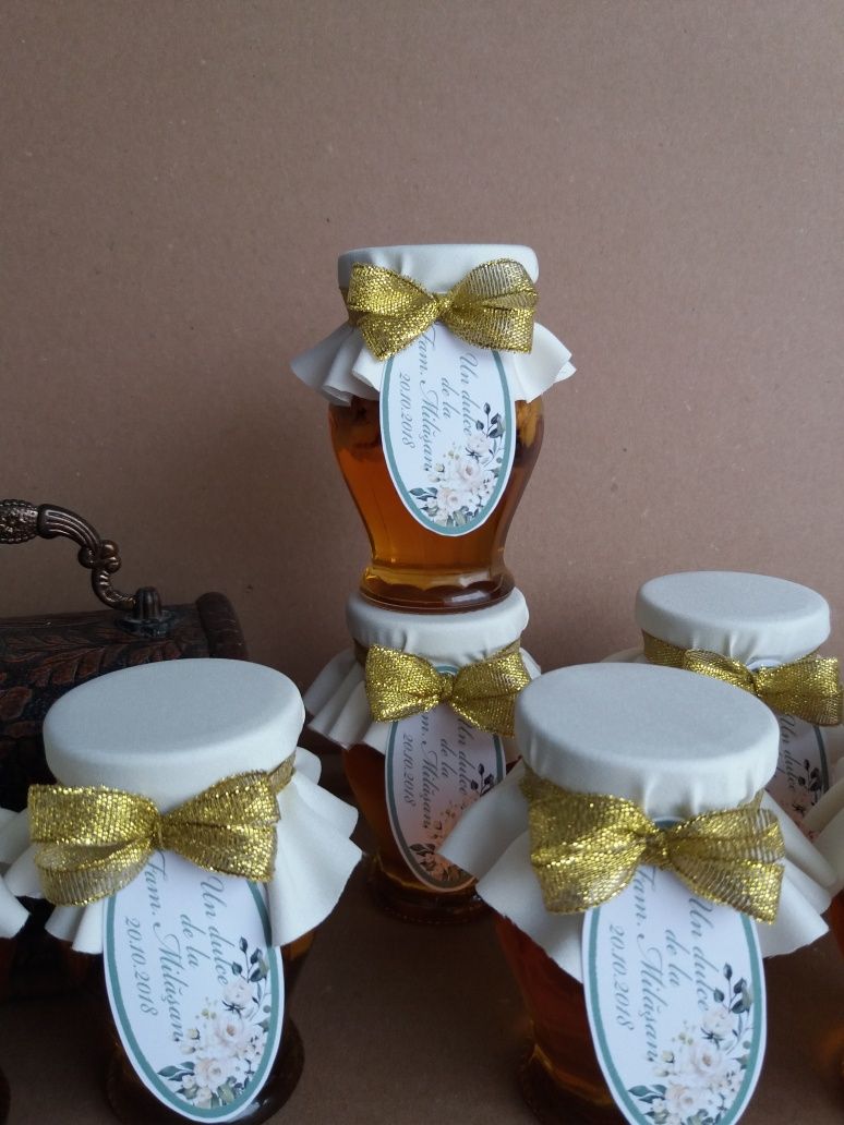 Marturii borcanele miere nunta , botez