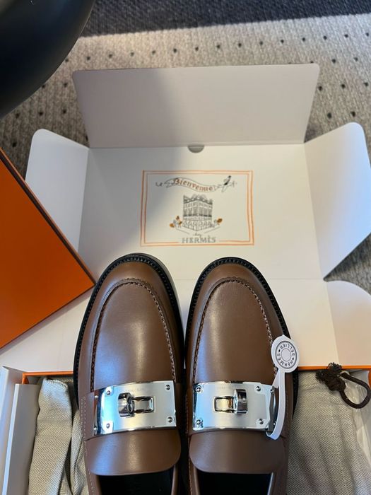 Hermes loafers обувки кафяви чисто нови