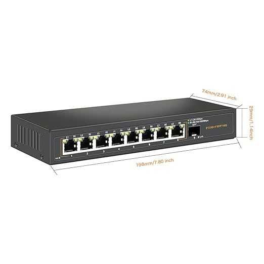 Ethernet комутатор с 8 x 2.5G Base-T порта и 1 x 10G SFP Uplink порт