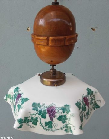 Lampa veche de tip pendul cu abajur Art Nouveau