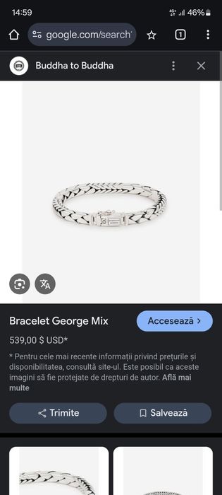 Bratara argint Buddha to Buddha George Mix