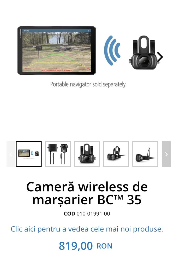 Vand Cameră Garmin wireless de marşarier BC™ 35