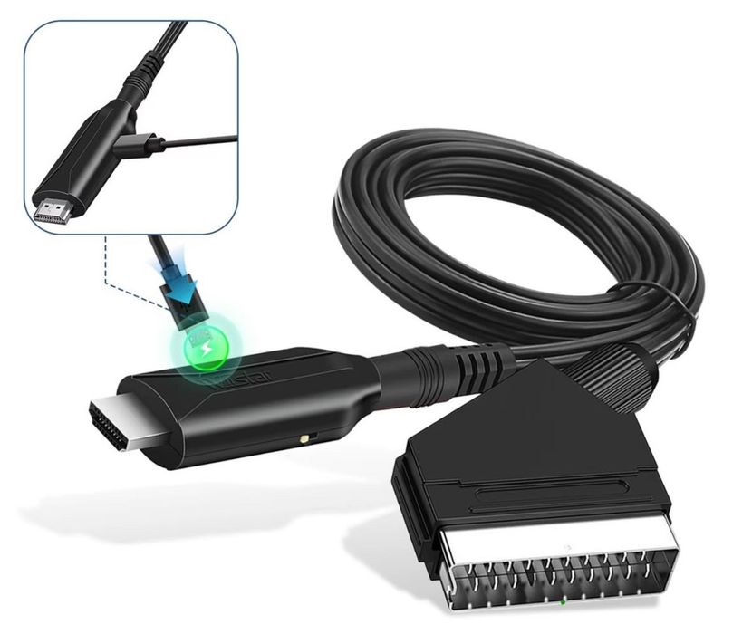 Convertor SCART la HDMI convertor audio video HDTV NTSC PAL SECAM