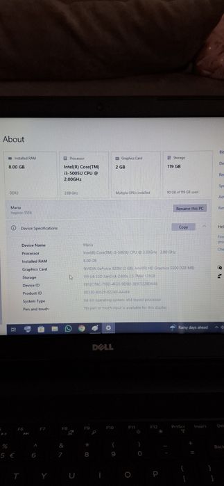 Laptop Dell intel core i3