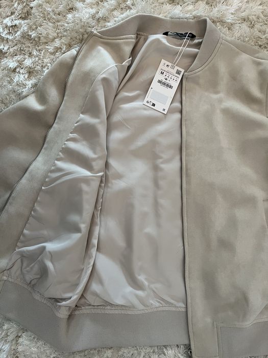 Jacheta Bomber Zara Tip Piele Caprioara/Suede Marime M (noua/eticheta)