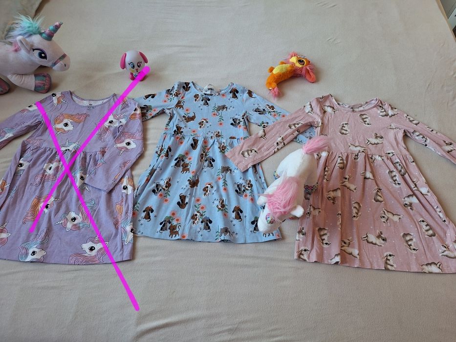 Нови роклички с дълъг ръкав размер 116 (5-6 години)