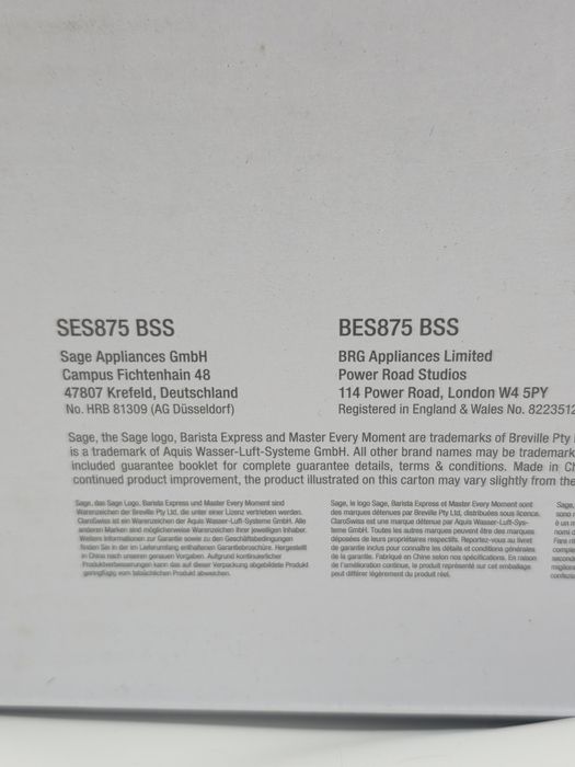 Espressor Sage SES875BSS, 1850 W, 2 l, 15 bar, alimentare boabe, NOU