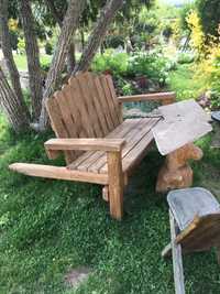 Дървени пейка и стол масив