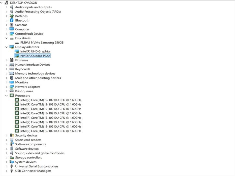 Лаптоп Dell Precision 3550 i5-10210U до 4.2GHz/RAM16GB/Quadro P520 2GB