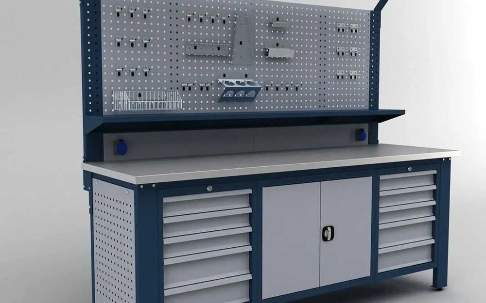 Метална работна маса за автосервиз - Инструментален шкаф