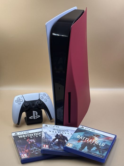 Playstation 5 + pachet 3 jocuri fizice (2 Interfate de schimb) etc