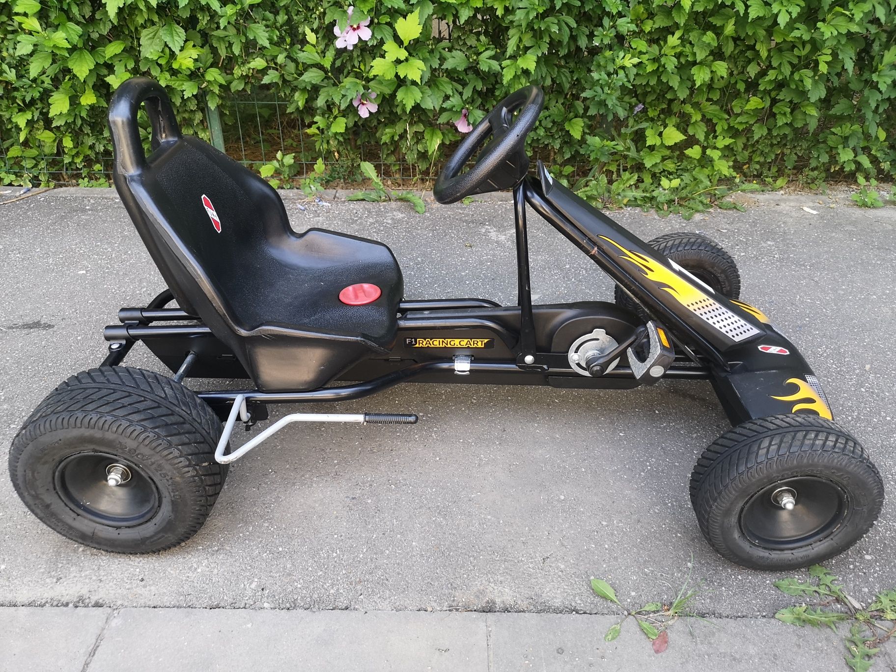 Kart/Cart cu pedale PUKY F1 pentru copii de la 6 la 12 ani, negru