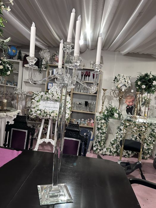 Sfesnic cristal demontabil, 84 cm cu 5 brate
