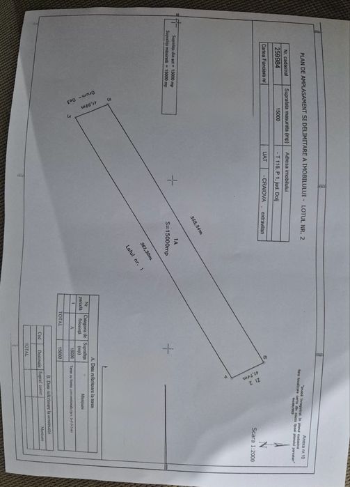 Teren extravilan 15.000 mp - Craiova - zona Cernele/ Izvorul Rece