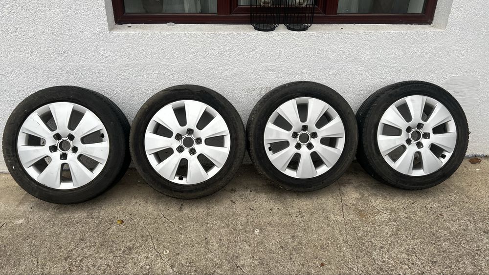 Jante aliaj 5x112 R17 Audi cu anvelope vara 225/50 R17