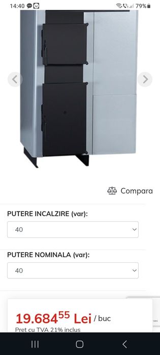 Vând centrala termica peleti ABC COMBO 40 KW