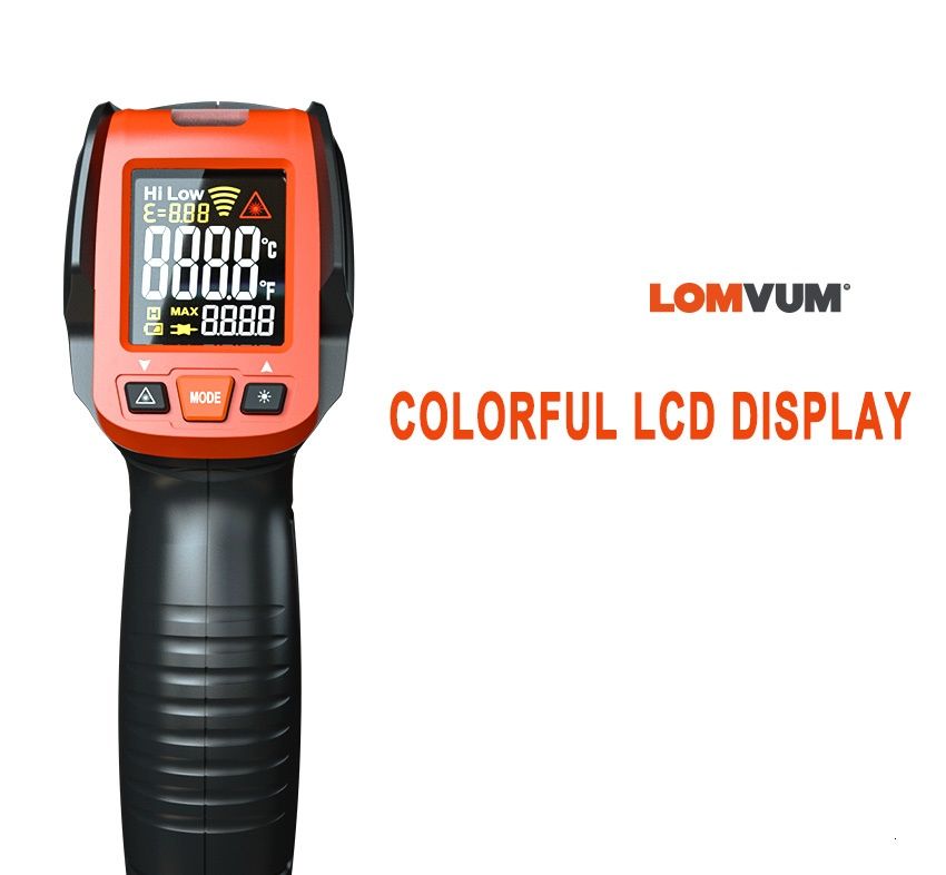 Termometru LOMVUM laser ,non contact, IR termocuplu tip K -50 ~ 800
