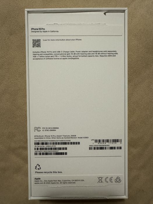 iPhone 16 Pro Max , 256GB, Desert Titanium