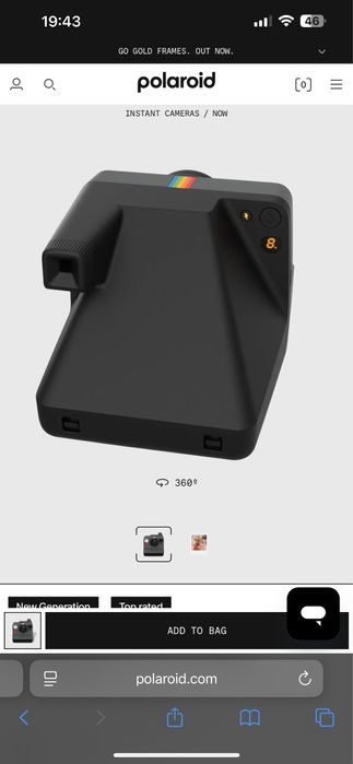 Фотоапарат за моментни снимки POLAROID NOW+ GEN 2 BLACK